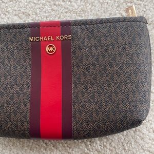 Michael Kors Brown Logo Striped Belt Bag Fanny Pack L/XL